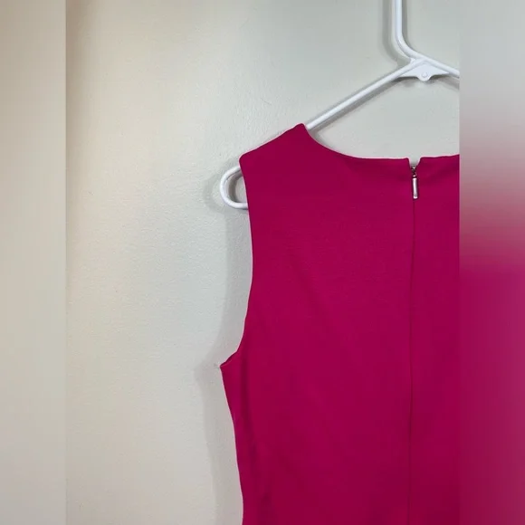 Lauren Ralph Elegant Barbie Pink Sleeveless MidiDress Events Summer Wedding Sz14 - Picture 8 of 11